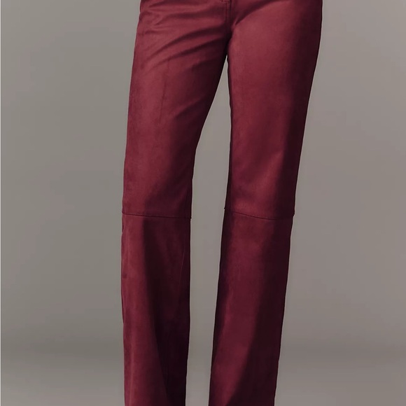 Anthropologie Sovere Avery High Rise Boot Cut Pants XL Cranberry Burgundy - Picture 2 of 9